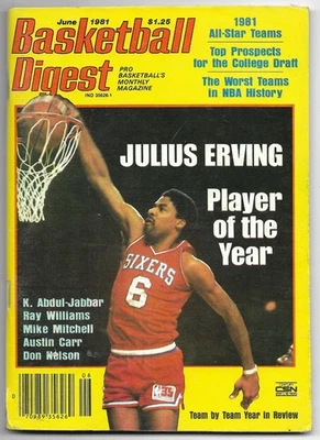 Vintage Basketball Digest June 1981 Julius Erving Cover "Player of the Year!" - Image 1 of 2