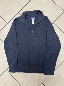Suéter Patagonia Mezcla Lana de Cordero 1/4 Cremallera Azul Marino Para Hombre XS - Imagen 1 de 2