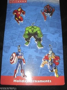 MARVEL SUPER HEROES 5 PC MINI SET~ORNAMENTS~SPIDERMAN~THOR~HULK~IRON MAN~NWT - Picture 1 of 3