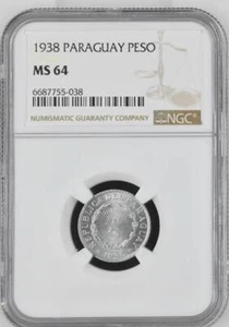 Paraguay 1 Peso 1938 NGC MS 64 - Picture 1 of 2