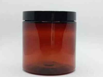 12 Pack 4oz Amber Plastic Jars with Lid and Pressure Seals    - Image 1 of 2