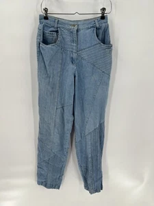 Vintage Together! Jeans Womens 10 Blue Denim Straight Leg Ribbed Striped Casual - Picture 1 of 22