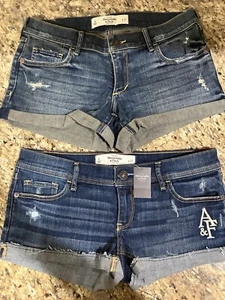 Abercrombie & Fitch Y2K Vintage Logo RARE Women’s Jean Shorts 4 NWT w/ FREE BOGO - Picture 1 of 15