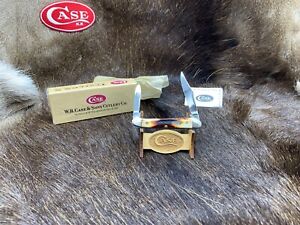 1997 Case Baby Copperhead SS Knife With Red Stag Handles Mint In Box 683