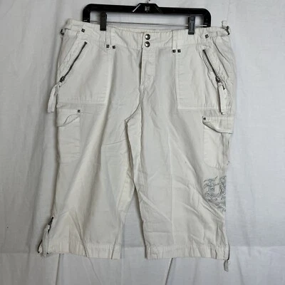 Pantalones capri para mujer Harley Davidson blanco roto talla 14 Foto 1 de 2