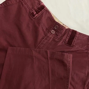 Vecchio pantalone navy donna 10 gamba svasata retrò anni 70 cintura velluto passanti tasche patta rosso - Foto 1 di 11