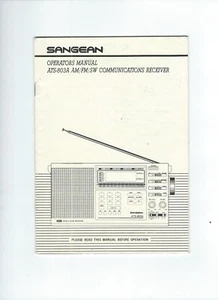SANGEAN ATS-803A OPERATING MANUAL USER GUIDE PAMPHLET ORIGINAL - Zdjęcie 1 z 2