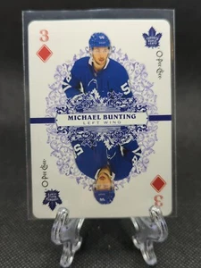 2022-23 O-PEE-CHEE PLAYING CARDS 3 OF DIAMONDS MICHAEL BUNTING MAPLE LEAFS - Picture 1 of 2