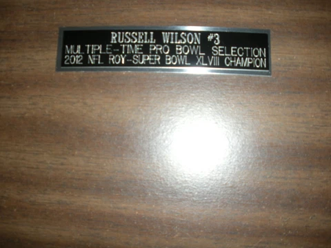 RUSSELL WILSON (SEAHAWKS) ENGRAVED NAMEPLATE FOR PHOTO/DISPLAY/POSTER Cover