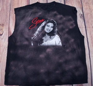Vintage Selena Quintanilla Black Bleached Cutoff Shirt Tank Top - Picture 1 of 9