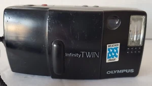 Olympus Infinity Twin Lens 35mm 70mm Stylus Quartz Date Camera Vintage - Picture 1 of 11
