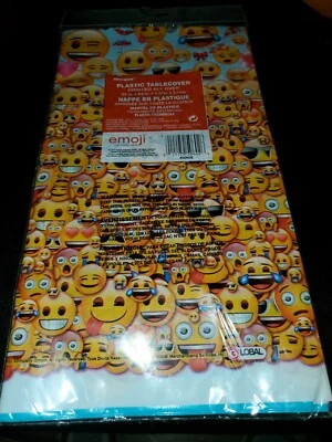 UNIQUE Emoji Party Plastic Table Cover [54" × 84"] NEW IN PACKAGE  - Image 1 of 3