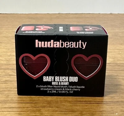 Huda Beauty Baby Blush Duo Strawberry Cream & Black Cherry New in Box Ltd Ed. - Image 1 of 4