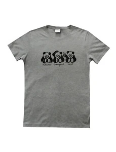 MENS DANGEROUS PANDAS T.shirt. Grey. Sizes M- XXL - Picture 1 of 9