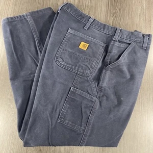 Carhartt Duck Canvas Blue Pants Size 40x30  B11 MDT Work Rugged Carpenter Tough - Picture 1 of 18
