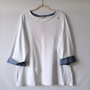 NWT Nautica Womens Bright White Boat Neck 3/4 Sleeve T-Shirt Plus Size XXL - Picture 1 of 7