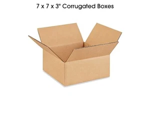 7 x 7 x 3” corrugated boxes fast shipping - Picture 1 of 3