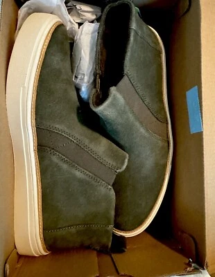 Toms 女式 Bryce 一脚蹬短靴,款式 # 10018913,9.5 码停机坪橄榄麂皮绒 — 第 1/4 张图片