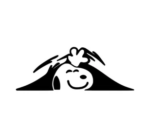 Snoopy Waving Peeking Vinyl Decal Choose Size and Color - Bild 1 von 4