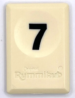 Rummikub Azulejo Negro 7 Juego Repuesto Número Suave Grabado Trasero Pressman Foto 1 de 2