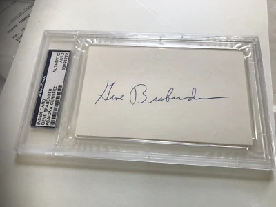 GENE BRABENDER auto Seattle Pilots leader with 13 wins SIGNED INDEX CARD PSA/DNA - Image 1 of 4