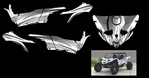 YXZ 1000 Graphic Kit Yamaha 1000R Decal Wrap SXS UTV Pinned White Gray 2019-2023 - Picture 1 of 2