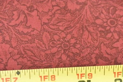 27" Long, Vintage, Red & Black Floral Quilt Cotton, Benartex, St. Nicole, N5752 - Image 1 of 4