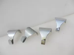 Vintage Chromed Brass Picture Rail Hook Moulding Hanging Hooks Frame Old Nickel - Picture 1 of 9