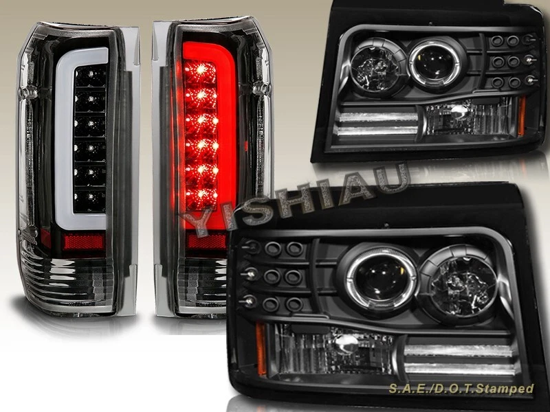 92-96 FAROS PROYECTOR FORD BRONCO F-150/250/350 NEGRO + LUCES TRASERAS NUEVOS Foto 1 de 4