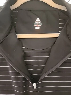 Pullover de golf de manga larga con cremallera 1/4 azul a rayas talla XL Bolle para hombre Foto 1 de 4
