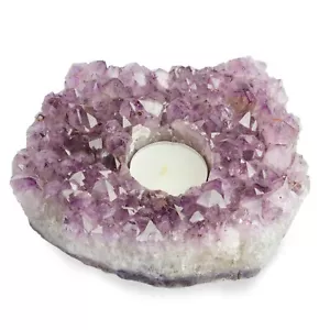 Amethyst Rose Quartz Himalayan Salt Tealight Candle Holder Healing Crystals  - Picture 1 of 7