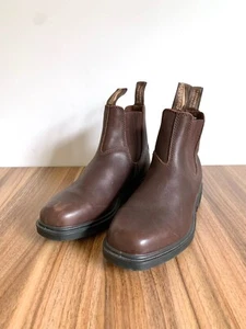 BLUNDSTONE 659 Thoroughbred brown leather pull tab chelsea boots sz 5.5 - Picture 1 of 13