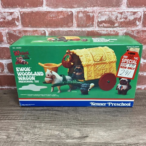 Star Wars  1984 Kenner Preschool Ewok Woodland Wagon Playset Incomplete W/ Box Cover