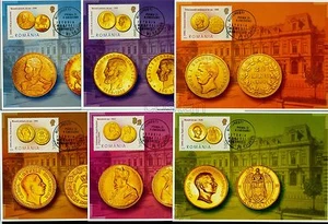 2006 Gold Coins,King Ferdinand,Carol I,Carol II,Romania,M.6035 =6 FDC maxi cards - Picture 1 of 4