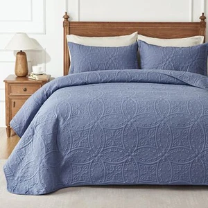 Quilts for Queen Bed Blue Bedspreads Bedding Set - Summer Quilt Lightweight M... - Picture 1 of 8