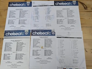 Chelsea Team Sheets Bundle x 6 from 2011-2012 Season - Picture 1 of 5