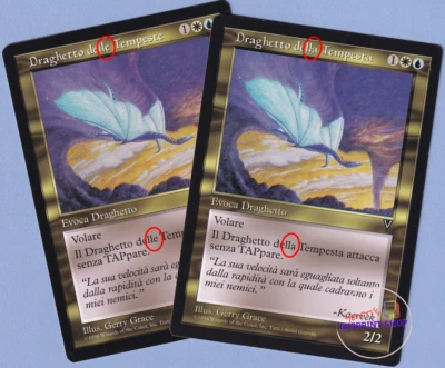 2X Tempest Drake Italian Mtg MISPRINT. Same card but 2 different names - Imagen 1 de 4