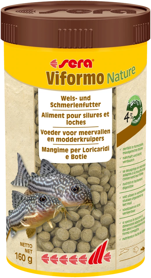 Sera Viformo Nature 250ml - Futtertabletten für Welse und Schmerlen, Bodenfische