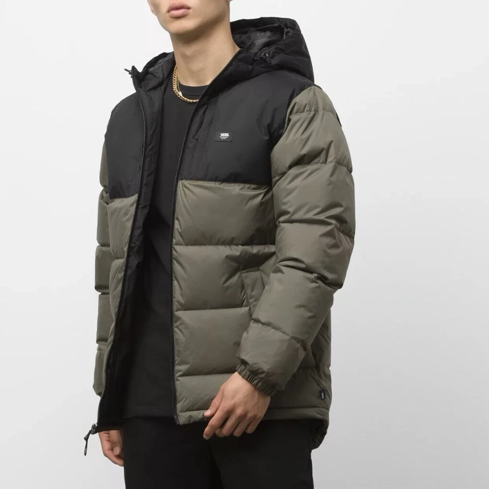 Vans Bluejay MTE 1 Chaqueta Abrigo Puffer Con Capucha Cremallera Completa Para Hombre Mediano Verde Negro Foto 1 de 4