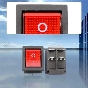 Interruptor basculante de luz roja de encendido apagado 250 V CA 16 AMP 125 V 20A DPST 4 patas 2x NUEVO - Imagen 1 de 16