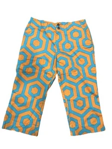 Pantaloni da golf Loudmouth arancione/teal. 34x21. Luminoso/festivo. - Foto 1 di 6