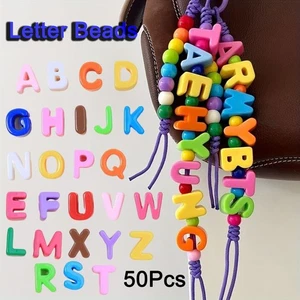 50Pcs Beads Letter Pendant Y2K Jewelry Making Charm Jewelry Accessories - Picture 1 of 12