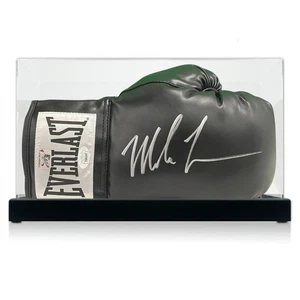 Mike Tyson Signed Black Boxing Glove. Display Case - Picture 1 of 3