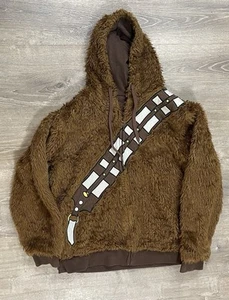 Star Wars Chewbacca Disfraz Cosplay Chaqueta Sudadera con Capucha Para Hombre Grande Imitación Piel Cremallera Completa - Imagen 1 de 12