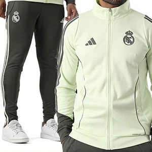 Adidas Chándal Hombre Real Madrid Gris Equipo Verde Fútbol S M L XL Gimnasia - Imagen 1 de 7