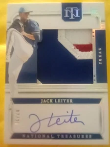 2024 National Treasures Jack Leiter THREE Color Rookie Jersey Patch Auto #/25 - Picture 1 of 6