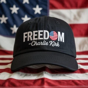 Embroidered Charlie Kirk Freedom Classic Dad Cap, Patriotic Christian Gift Hat - Bild 1 von 3