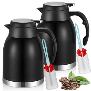 54 Unzen 2 Stück Edelstahl Thermo Kaffee Karaffe Spender mit Bürste, Doppelte W... - Bild 1 von 7