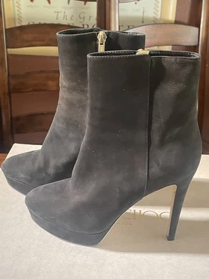 FABULOSOS Botines de Plataforma Jimmy Choo, Gamuza Negra, Talla 37 Foto 1 de 4