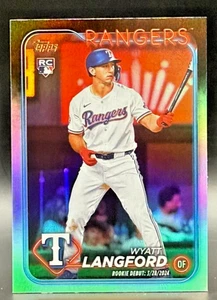 2024 Topps Chrome Update MLB Refractor USC35 Wyatt Langford RC Texas Rangers - Picture 1 of 2